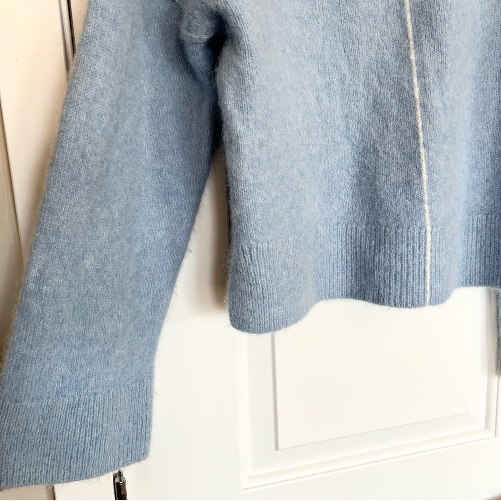 Sweaty Betty Wool and Alpaca light blue sweater Sierra pullover sweater Size 8 - Picture 5 of 9